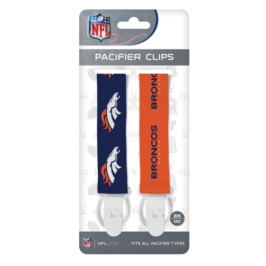 Denver Broncos Pacifier Clip 2-Pack - Perfect for Little Fans