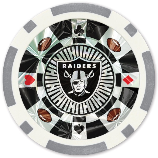 Las Vegas Raiders 20 Piece Poker Chips - NFL Team Poker Set