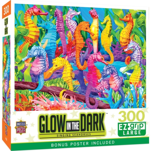 MasterPieces Glow In The Dark Singing Seahorses 300 Piece Ez Grip Jigsaw Puzzle