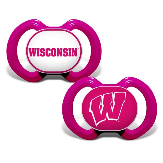 Wisconsin Badgers Pink Pacifier 2-Pack