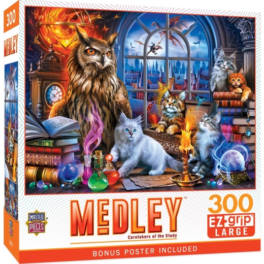 Medley - Caretakers Of The Study 300 Piece Ez Grip Jigsaw Puzzle by Masterpieces