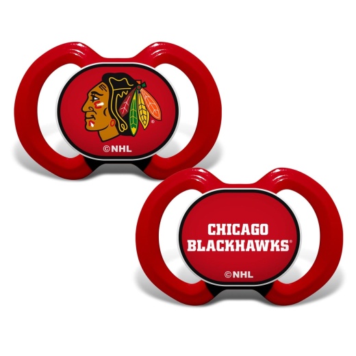 Chicago Blackhawks Pacifier 2-Pack - Officially Licensed NHL Product