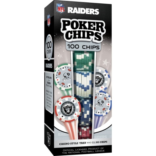 Las Vegas Raiders 100 Piece Poker Chips - MasterPieces NFL Licensed