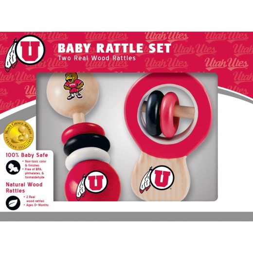 Masterpieces Utah Utes - Baby Rattles 2-Pack