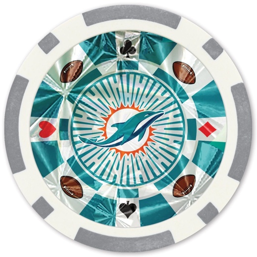Miami Dolphins 20 Piece Poker Chips - Official NFL Licensed
