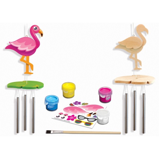 Masterpieces Flamingo Wind Chime Wood Craft & Paint Kit