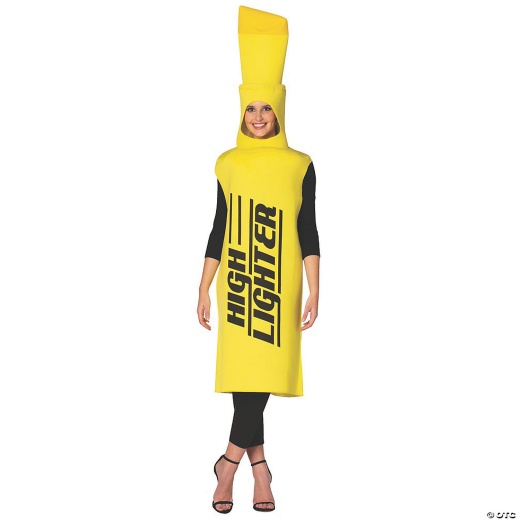 Adults Yellow Highlighter Costume
