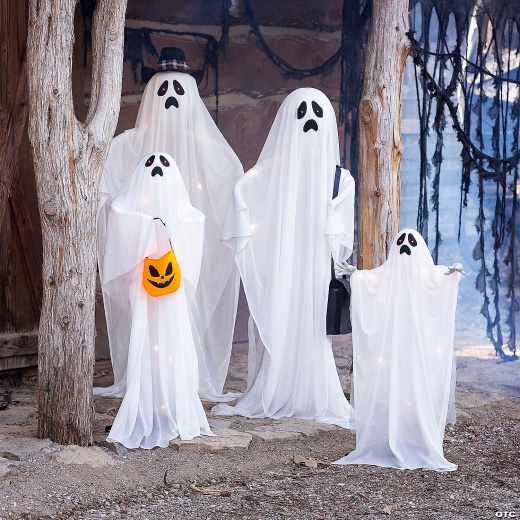 62 3/4" Light-Up Standing Ghost Family Halloween Decorations