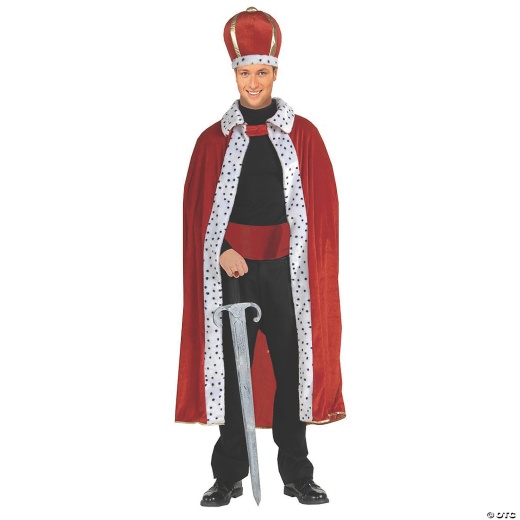 Men's Robe And Crown King Costume