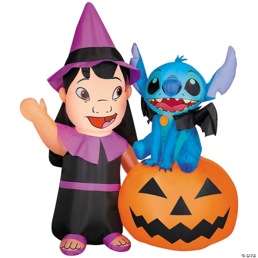 6 Ft. Airblown® Inflatable Lilo & Stitch™ Lilo & Stitch With Jack-O'-Lantern Halloween Outdoor Yard Decoration