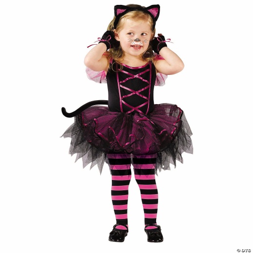 Toddler Black & Pink Tutu Caterina Cat Costume - Small 2t