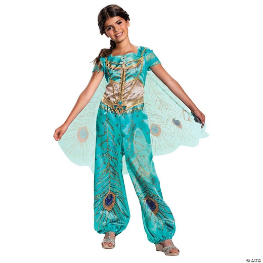 Toddler Girl's Classic Aladdin™ Live Action Teal Jasmine Costume - 3T-4t