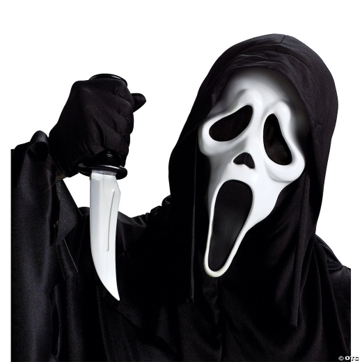 Scream Ghostface Mask With Knife - Horror Movie Prop Replica