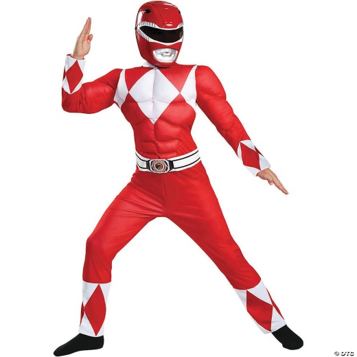 Boy's Classic Muscle Mighty Morphin Power Rangers™ Red Ranger Costume - 7-8