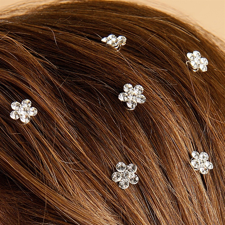 Prom Or Bridesmaid Crystal Flower Hair Spirals