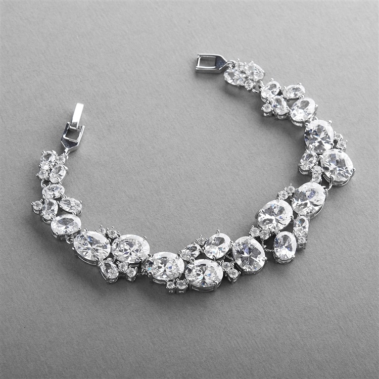 Exquisite Cz Statement Bracelet With Bold Oval Cut Zirconium