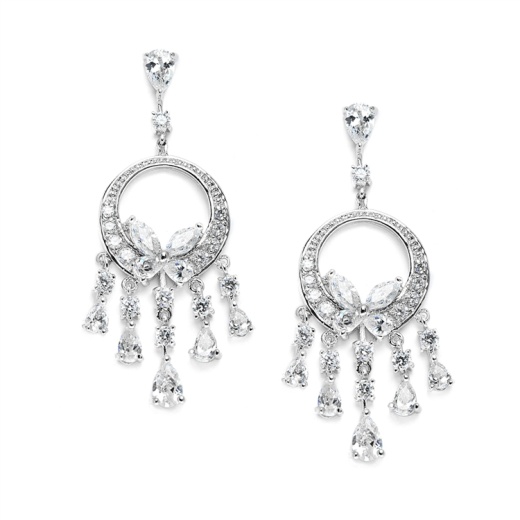 Dainty Cubic Zirconia Chandelier Earrings