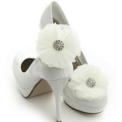 SelinishDesign Bridal Shoe Clip, Ivory Wedding Shoes, Flower Shoe Clip, Wedding Accessories, Ivory Wedding - code: SH153