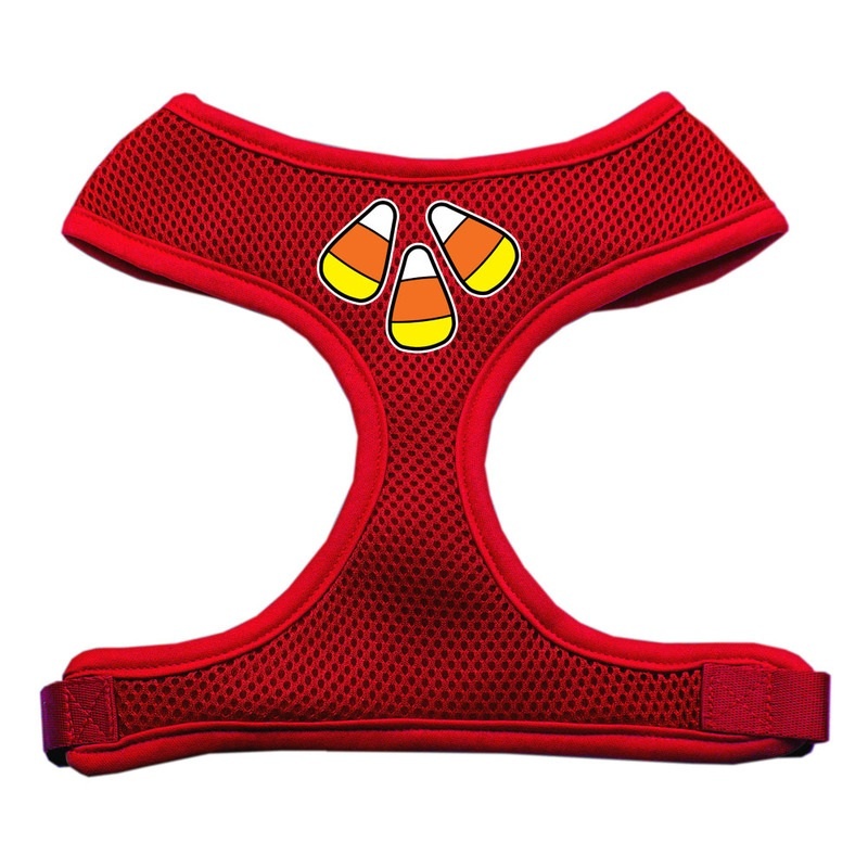 Candy Corn Design Soft Mesh Pet Harness Red Large