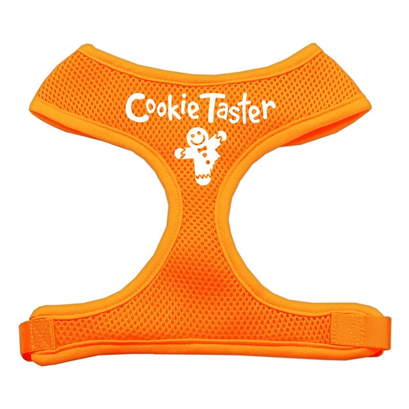 Cookie Taster Screen Print Soft Mesh Pet Harness Orange Medium