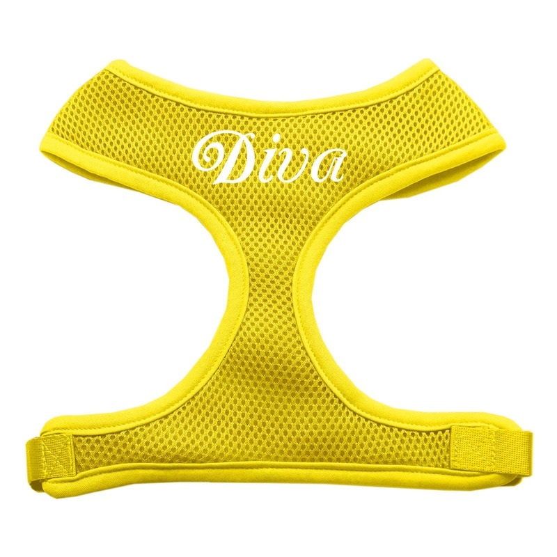 Diva Design Soft Mesh Pet Harness Yellow Medium