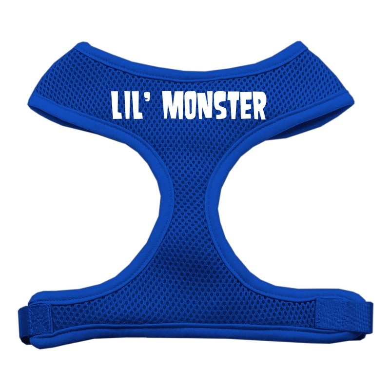 Lil' Monster Design Soft Mesh Pet Harness Blue Large