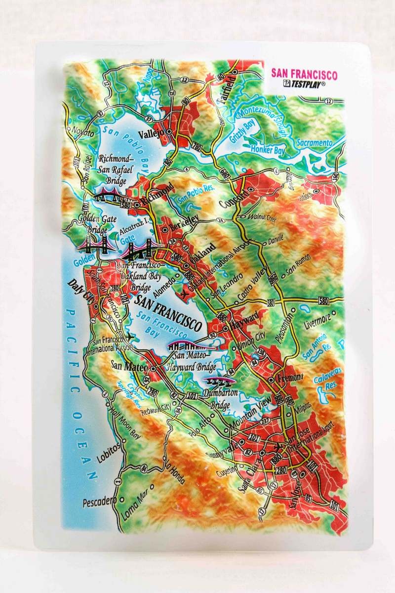 San Francisco Raised Relief Map, Souvenir Size