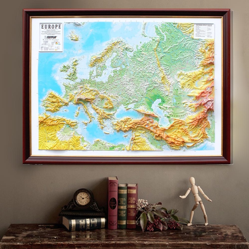 Europe Raised Relief Map, Large (44" X 32")
