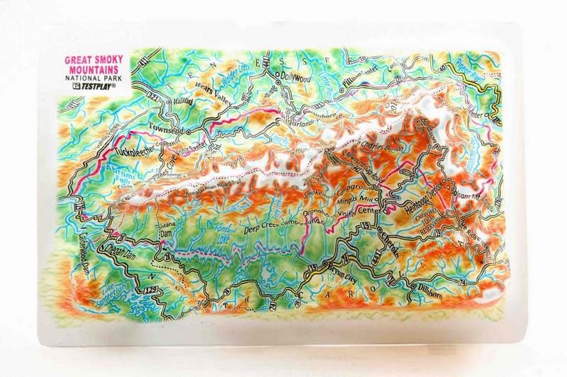 Great Smoky Mountains Raised Relief Map, Souvenir Size