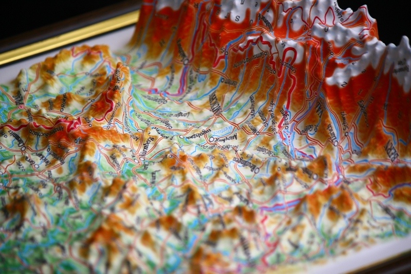 Germany Raised Relief Map, Gift Size (9" X 12")
