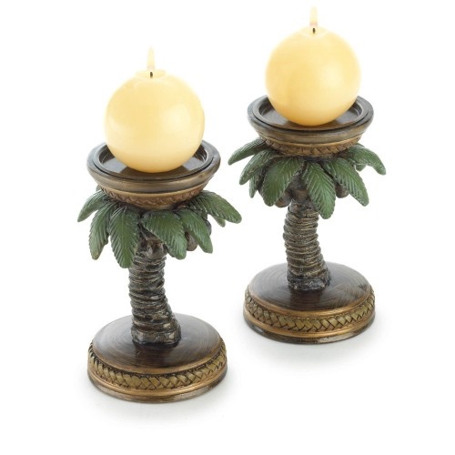 Coconut Tree Candleholders Pr