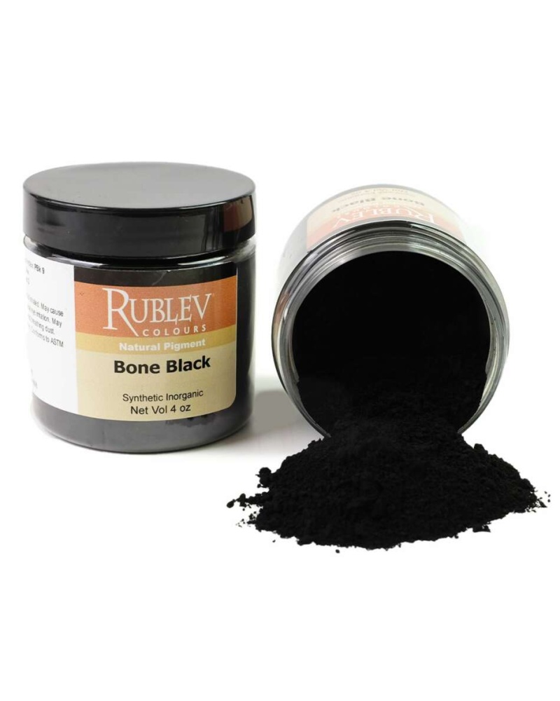  Rublev Colours Bone Black Pigment - Natural, Historical Black Carbon Pigment | Natural Pigments, Size: 500 G Bag