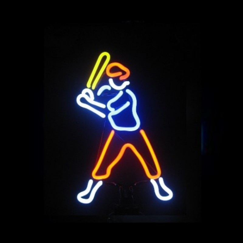 Baseball Player 2 Neon Sculpture