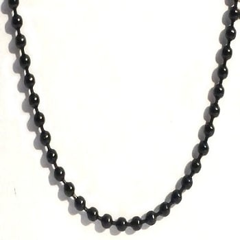 Black Stainless Steel 24 Inch 2Mm Ball Link Neck Chain Necklace