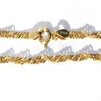 Sterling Silver Vermeil 9 Inch Twisted Chain Bracelet