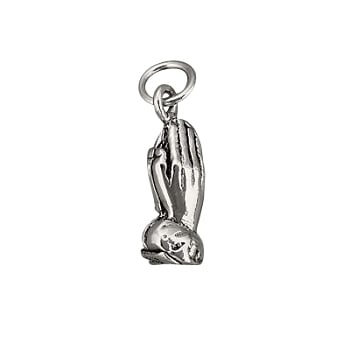 Sterling Silver 925 Smooth Praying Hands Pendant