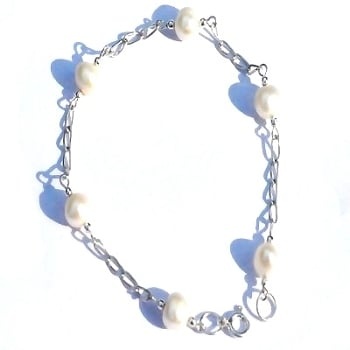 New Sterling Silver Bracelets With 6Mm Pearls