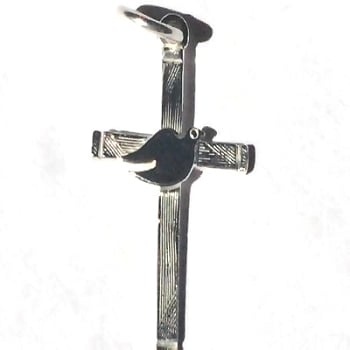 Sterling Silver Cross And Dove Pendant