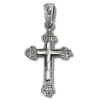 Sterling Silver Fluted Cross Pendant