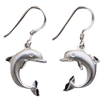 Sterling Silver Dangle Dolphin Earrings
