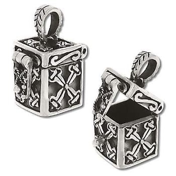 Sterling Silver Hand-Made X Cross Prayer Box Pendant