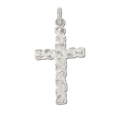 Sterling Silver Nugget Cross Pendant