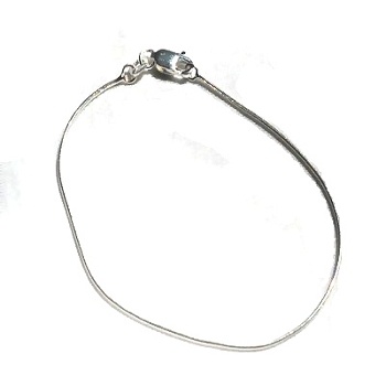 925 Sterling Silver 7 Inch 1Mm Snake Chain Bracelet