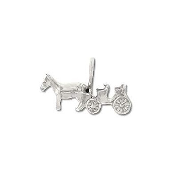Sterling Silver Horse And Buggy Pendant