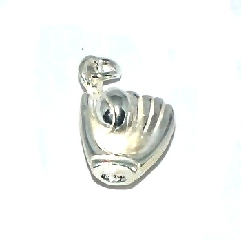 Sterling Silver Baseball Glove And Ball Charm Pendant