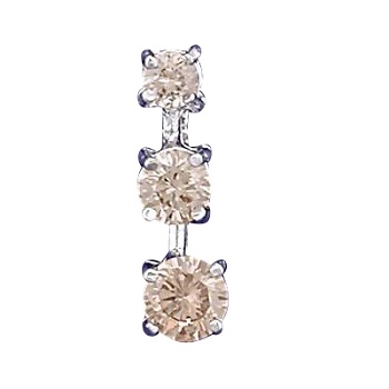 Sterling Silver Triple Drop Gold Color Cz Pendant