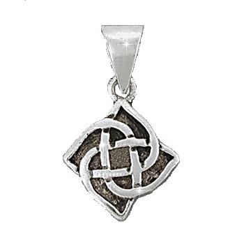 Sterling Silver Celtic Riddle Knot 4 Petal Flower Pendant
