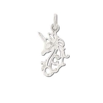 Sterling Silver Filigree Unicorn Head Pendant