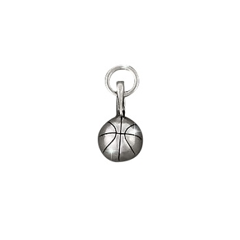 Sterling Silver Round Basketball Ball Charm Pendant