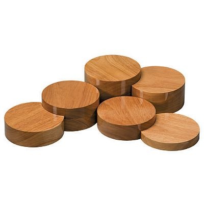 Set Of 6 Natural Wood Risers
